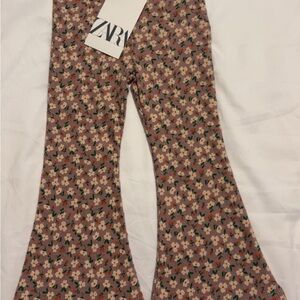 Zara Kids Floral Leggings - Pink and Green
